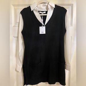 Layered Black And White Top